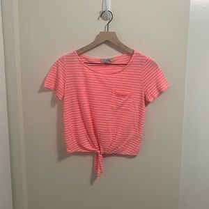 Pink stripes crop top